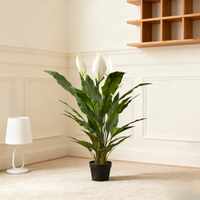 Plante artificielle en pot Nifloral de haute qualité, lys de la paix en plastique de 92 cm, fleurs blanches, élégante et sans entretien, décoration intérieure persistante