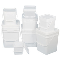 Vente en gros 5L 8L 10L 18L 20 L seau en PP de qualité alimentaire avec logo personnalisé seaux carrés avec couvercles recyclables barils de stockage des aliments