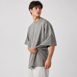 Fabricant OEM Personnalisé – Impression en Gros de T-shirts Décontractés pour Hommes, Coupe Ample, 180 Grammes, 100% Coton, Épaules Tombantes - Product Image 2