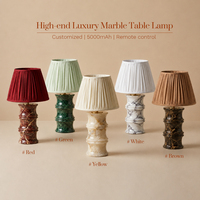 Lampe de table en marbre en forme de bambou haut de gamme, batterie 5000 mAh, éclairage pour salon, chambre à coucher, éclairage décoratif de nuit