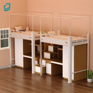 Современная квартира кровать мебель двухэтажная железная студенческая двухъярусная кровать с двумя этажами для металлической школьной мебели - Product Image 4