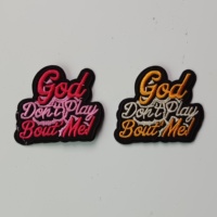 Patchs brodés thermocollants « Pray God Dont Play About Me » les plus vendus pour vêtements/vestes/pantalons/chaussures