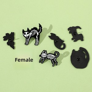 Broche de la série d'horreur Halloween, motif tête d'animal et os, créative, originale et polyvalente, en alliage électroplaqué - Product Image 2