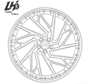 Cerchi in Lega Forgiati Cromati Concavi 2/3 Pezzi 21 22 24 26 28 Pollici Personalizza il LOGO Coprimozzo Flottante - Product Image 6