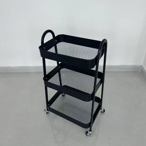 <b>Trolley</b> Household Kitchen 3 Layer Modern Storage Home Carbon Steel Mobile Storage Rack Cart with Wheels - Product Image 5