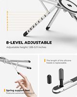 Support d'ordinateur portable pliable magnétique 3-en-1 réglable SupeDesk en aluminium pour tablette/téléphone - Support portable multi-angles pour la maison