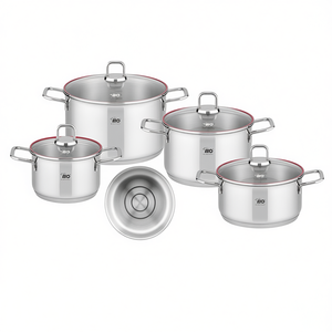 Ensemble de casseroles Elo Cookware 6 pièces en acier inoxydable avec couvercles pour cuisson à induction - Product Image 2