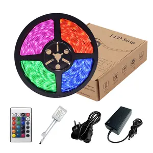 RGB مجموعة شرائط مزودة بمصابيح LED SMD5050 ضوء 14.4W 60 المصابيح/m LED إضاءة خلفية للتلفاز مجموعة مع التحكم عن بعد للزينة