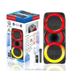 KOLAV-D2805 New Private Model Dual 8" Music Sound System Speakers Out door MAX Power 20800 P.M.P.O RGB Speaker