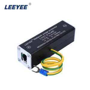 OEM-carcasa de aluminio de color negro rj45 spd, protector contra sobretensiones de red de un solo puerto de 100Mbps, RJ45