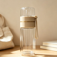 Offre Spéciale : Tasse en Verre Borosilicate en Forme de Canette avec Couvercle en Bambou et Paille en Verre, Logo Personnalisé, Idéale pour Jus, Café, Thé