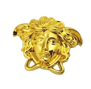 Medallón dorado a granel, accesorios de decoración de cabeza Medusa para muebles