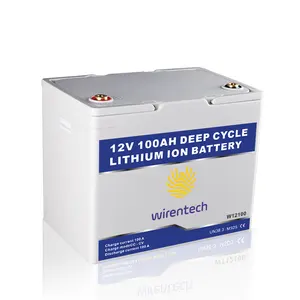 Battery Wirentech 12v Energy Storage Lithium Battery 12v 100ah 200ah 300ah Lithium Battery For Solar System