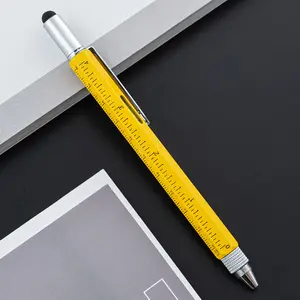 Multi-funzione penna sei-in-uno a sfera in metallo Cross-Border condensatore all'ingrosso scala cacciavite Touch Screen strumento penna penna