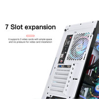 LOVINGCOOL OEM - Caja de Ordenador de Torre Media ATX para Oficina, con Panel Lateral de Vidrio Templado, Puertos USB Frontales, Caja de Torre para Juegos de PC