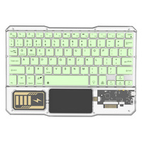 Keyboard lampu latar LED RGB transparan, papan ketik kristal ajaib bantalan sentuh nirkabel untuk ponsel Tablet Teclado