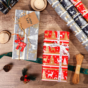 Christmas Gift <b>Wrapping</b> Brush <b>Gold</b> 43*300 cm Kraft <b>Paper</b> for Packaging - Product Image 4