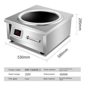 Cocina de inducción comercial 1000-3500W de alta potencia de acero inoxidable integrado eléctrico holandés Idioma de funcionamiento alimentado por batería 4 - Product Image 2