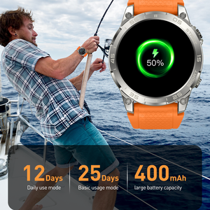 프리미엄 아웃도어 <span class=keywords><strong>1</strong></span>.43 "AMOLED 풀터치 스마트 워치: BT 통화, 온도/수면 모니터, IP68 실리콘 스트랩 - Product Image 3