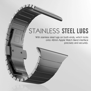Nouveau bracelet de montre en métal à maillons en acier inoxydable de luxe bleu pour <span class=keywords><strong>apple</strong></span> <span class=keywords><strong>Watch</strong></span> SE 6 5 Bracelet Bracelet ceinture remplacement de bracelet de montre - Product Image 3