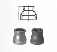 Croix égale en fonte malléable ASME B16.3 Classe 150 |   Raccords de tuyauterie filetés femelles galvanisés à 4 voies pour systèmes de vapeur et de climatisation