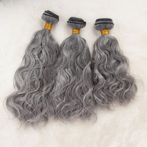 Nouvelle mode <span class=keywords><strong>sel</strong></span> <span class=keywords><strong>et</strong></span> <span class=keywords><strong>poivre</strong></span> <span class=keywords><strong>cheveux</strong></span> trame mixte couleur gris faisceaux de <span class=keywords><strong>cheveux</strong></span> - Product Image 5