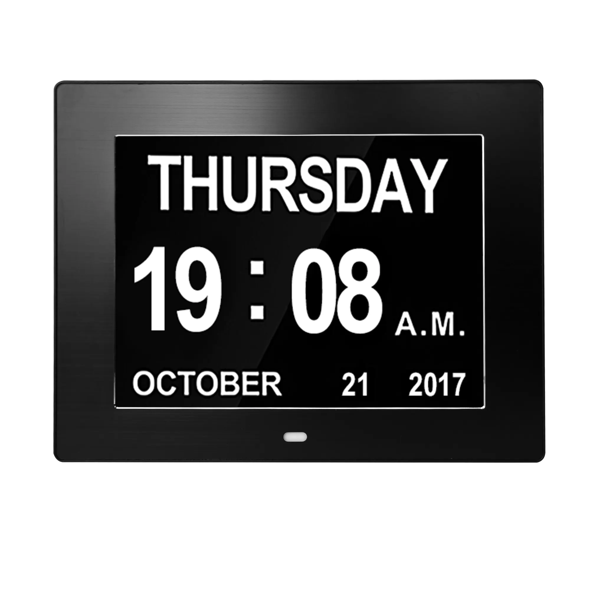 2021 MANUFACTURER of DDC-B8009 metal brush LED digital calendar 8 inch dementia elderly seniors alzheimer day clock