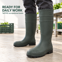 Bottes de pluie professionnelles en PVC personnalisées EN ISO 20347 avec doublure en nylon antibactérien pour l'agriculture, le jardinage, la pêche – Vente en gros