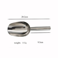 RTS Ventes directes d'usine 304 Accessoires de bar réutilisables en acier inoxydable Pelle à glace Pelle en forme de cube Outil en métal servant des grains de glace