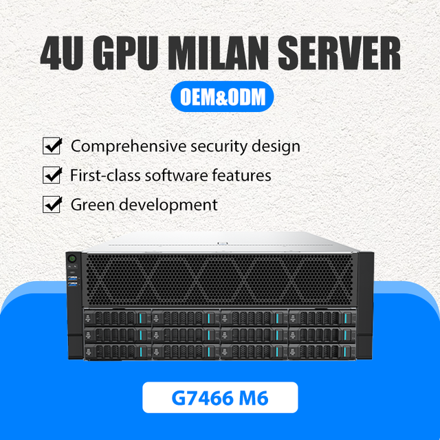 LX 2025 G7466 M6 AMD EPYC Dual-Socket Rack-Mounted GPU Server 24GB DDR5 Memory Supports 10 Double-Width GPU Cards Stock