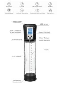 Automatische Wiederaufladbare Elektrische Vakuum-Penispumpe mit LCD-Display, Premium-Kunststoff-Tool zur Penisvergrößerung und männlichen Potenzsteigerung - Product Image 5