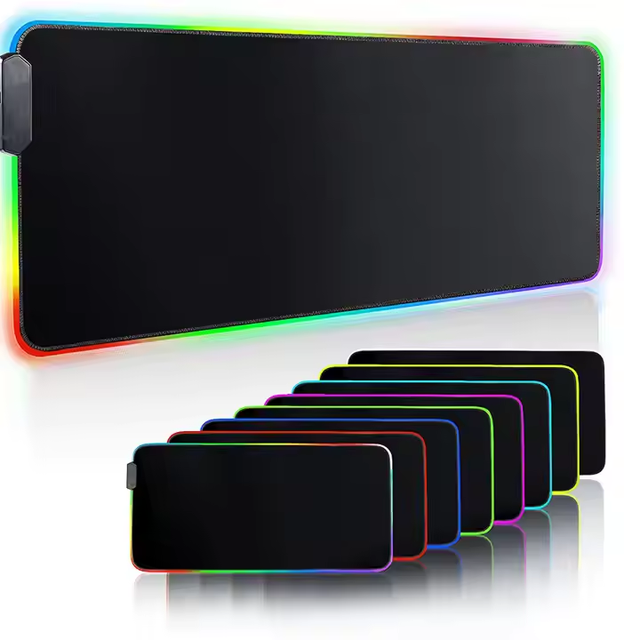 Custom Designed RGB Glowing Gaming Mouse Pad USB Connect Lighting Factory Price Desk Mat for Office Usage Wrist Rest Anime
