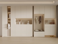 Meuble à chaussures moderne haut de gamme sur mesure avec compartiment dissimulé pour l'entrée et la décoration de toute la maison