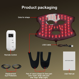 Masque facial LED en silicone souple <span class=keywords><strong>EYCO</strong></span> approuvé 510K, traitement facial LED Photon, appareil de luminothérapie rouge - Product Image 5
