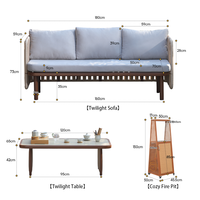 Ensemble de canapé d'extérieur Meiqi 3 places, résistant aux intempéries, en rotin PE, avec table pour patio, terrasse, balcon, détente et relaxation