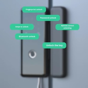 Cerradura inteligente directa de fábrica para puerta de vidrio enmarcada en la oficina Pantalla OLED Android WiFi No requiere perforación Clave de contraseña de huella dactilar - Product Image 4