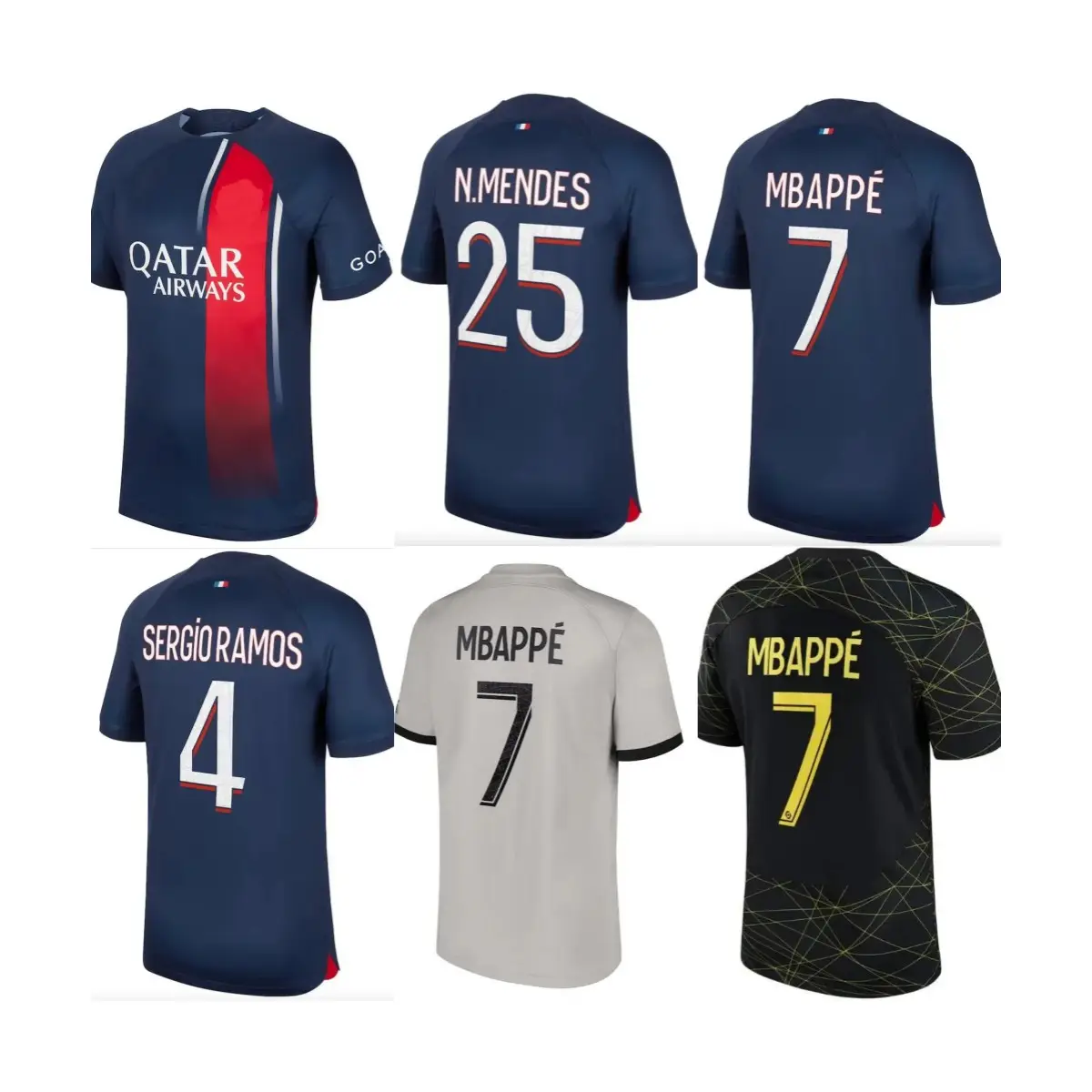 MBAPPE HAKIMI jersey sepak bola Vitinha N.Mendes 23 24 Maillot de football 2023 2024 MARQUINHOS VERRATTI psGs perlengkapan anak-anak