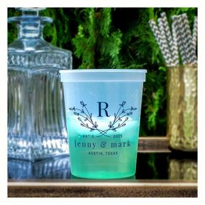 แก้วเปลี่ยนสีตามอารมณ์พร้อมชื่อย่อ ขนาด 16 ออนซ์ 22 ออนซ์ แก้วพลาสติกสำหรับดื่ม แก้วโลโก้สั่งทำ แก้วสำหรับงานปาร์ตี้ งานแต่งงาน - Product Image 1