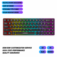 Nouveau mini clavier à membrane filaire 68 touches RGB Type-C fin multi-touches résistant aux éclaboussures pour le jeu, le bureau et l'ordinateur portable