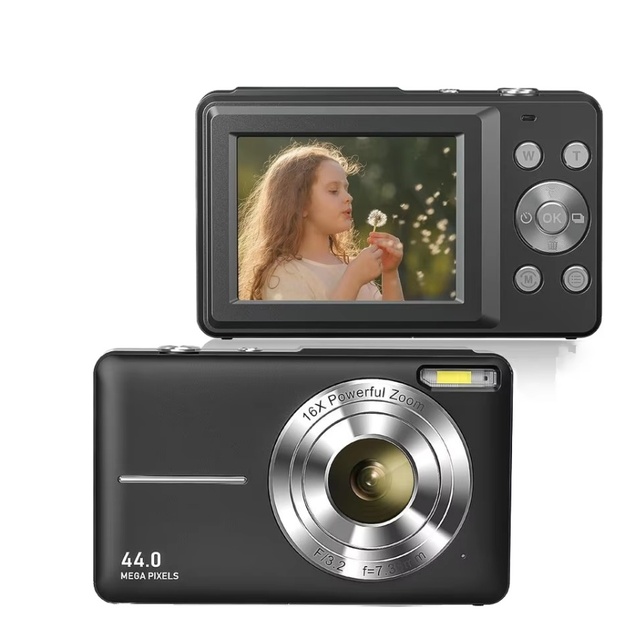 44MP Digital Camera 16X Zoom 1080P Full HD Retro Digital Camera for Kids Photo Video Point and Shoot Mini Digital Camera