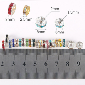 Rhinestone Spacer <b>Beads</b> Round Crystal Plated For Jewelry Making 8mm - Product Image 2