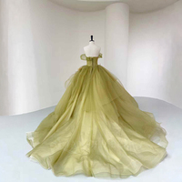 Robe de bal vert sauge Nt85 avec accessoires floraux, décolleté cœur, dos corset, grande taille Jancember