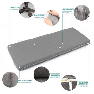 Cojines de exterior de poliéster 100% personalizados con inserto de espuma viscoelástica asiento de Banco rectangular sólido para cojines de silla de adultos a la venta - Product Image 3
