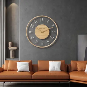 2024 New Original Design Led Light Clock Nordic Simple Acrylic Luxury Wooden Glowing Wall Clocks Custom Logo