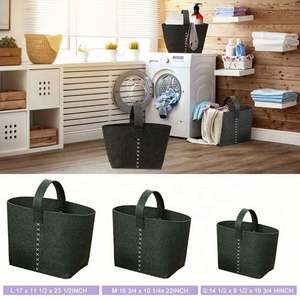 Sac de rangement en feutre, organisateur de bois de chauffage pour cheminée, panier de courses, porte-revues, poche pour bois de chauffage, sacs de rangement pour la maison - Product Image 5