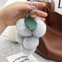 Joli raisin pompons porte-clés sac décoration moelleux Rex lapin fourrure pompons porte-clés voiture porte-clés pendentif accessoires breloques