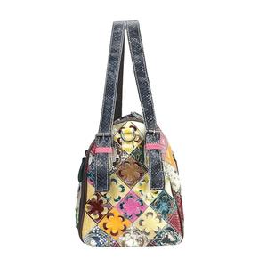 AndoBag Shoulder <b>Crossbody</b> <b>Bags</b> <b>Large</b> Capacity Color Stitching Plaid Handbag Genuine Leather Satchel Purse <b>Bag</b> for Women 1793 - Product Image 4