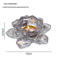 Support de bougie en verre cristal transparent romantique en forme de lotus, base pour bougie chauffe-plat, étanche, pour la décoration de la maison, Saint-Valentin