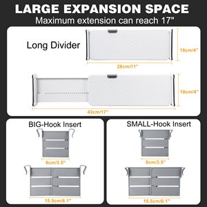 5 gói ngăn kéo có thể điều chỉnh với chèn 4 "ngăn kéo cao tổ chức cho quần áo mở rộng tủ quần áo ngăn cách trong Bedroom11-17 - Product Image 2