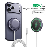 Produk Unggulan untuk Dropshipping: Stasiun Pengisi Daya Nirkabel Cepat Magnetik Portabel 25W untuk iPhone 17 Pro Max untuk Earphone Warna Oranye